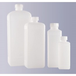 Square narrow mouth bottle PE-HD 250 ml without cap GL25