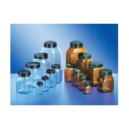 Square wide-neck PVC container 200 ml, clear | Hornik