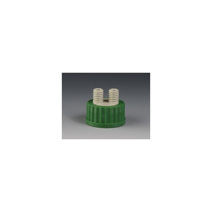 Green GL45 Screw Cap with 2 GL14 Necks | Hornik