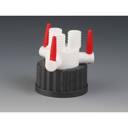Nakładka GL45 PPS, 3 szyjki GL14, 3 zawory PTFE | Hornik