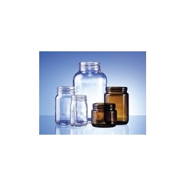 Weithalsflasche 100 ml Klarglas hydrolytische Klasse III Gewinde 38/R3 VE 53 St.
