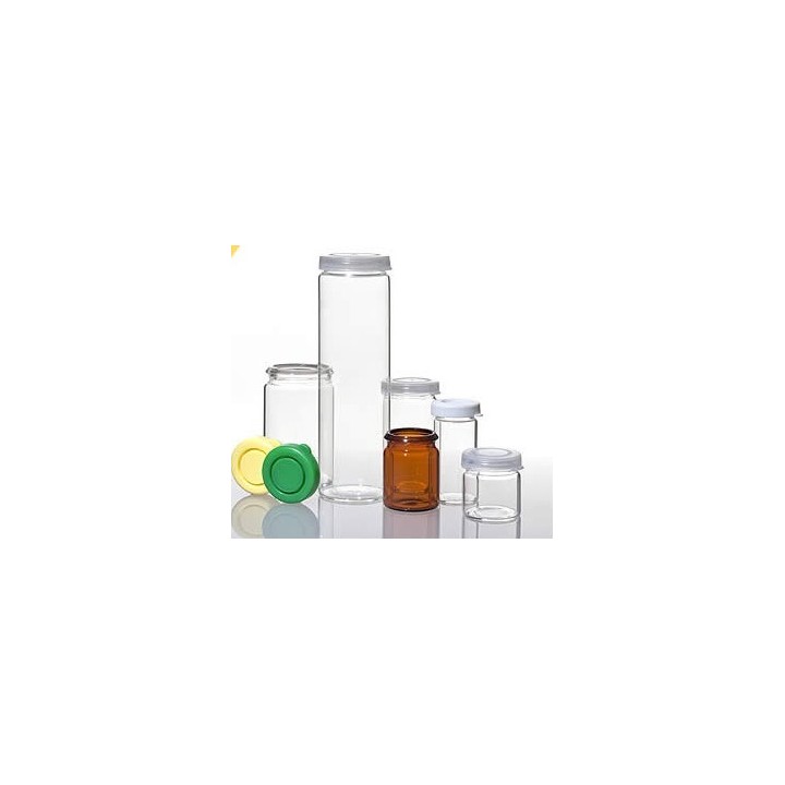 Rollrandflasche 15 ml 48x26x1 mm Klarglas WBK 3 Schnappdeckel HWS 22 VE 130 St.