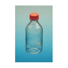 Laborflasche 2000 ml Boro 3.3 PP Schraubkappe GL45 rot