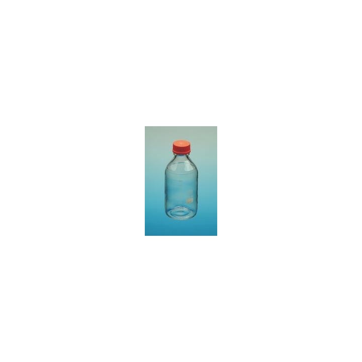 Laborflasche 2000 ml Boro 3.3 PP Schraubkappe GL45 rot