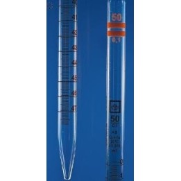 Messpipette 50:0,1 ml Klasse A AR-Glas völliger Ablauf 2xorange