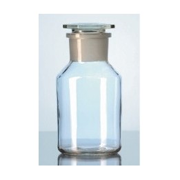 Weithals-Standflasche 1000 ml Glas mit eingeschliffenem Stopfen Klarglas