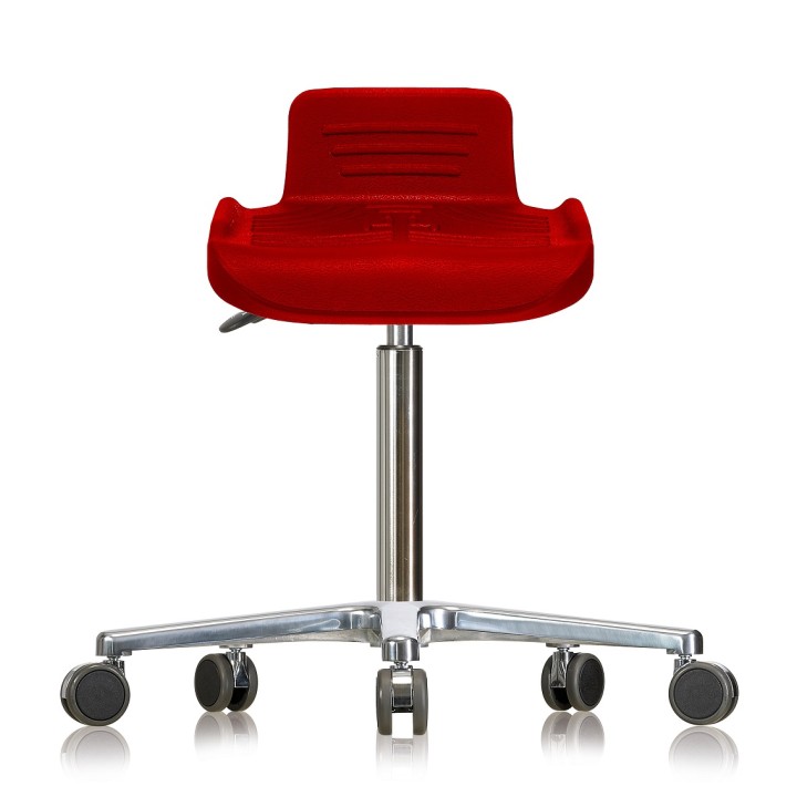 WS 4220 Classic rotary stool, Soft-PUR, red | Hornik