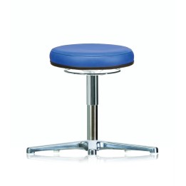 Drehhocker WS 3310 KL Classic kunstledergepolstert Fuß und Gleiter Höhe 430-620 mm blau