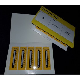 Kager Tempstrip 8 Felder-Messstreifen gelb Typ D +166 bis +204°C VE 10 St.