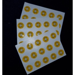 Kager Tempstrip single measurement point yellow Ø 9 mm adhesiv temperature 82 °C pack 50 pcs.