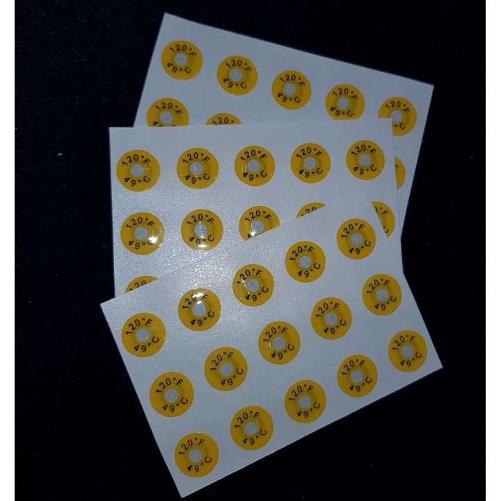 Kager Tempstrip Einzelmesspunte gelb Ø 9 mm adhesiv Messtemperatur +82 °C VE 50 Stck.