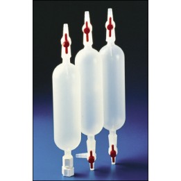 Gassammelflasche aus PP beiseitig mit einem 1-Wege-Hahn Länge 320 mm