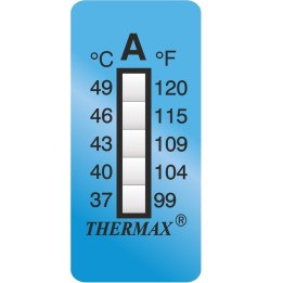 Paski do pomiaru temperatury 35x15 mm 5 poziomów typ S zakres +29 do +40°C op. 10 szt.