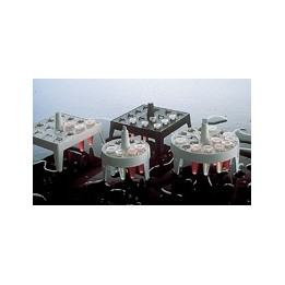 Micro-centrifuge tube rack PP floatable for tubes 1/1,5/2 ml 4x4 holes white pack 16 pcs.