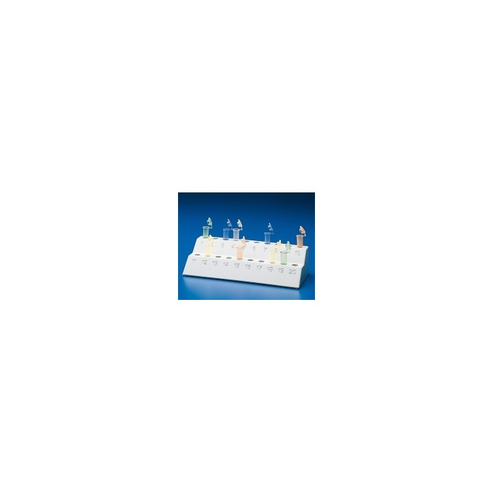 Micro-centrifuge tube rack PP 20 numerically coded holes for centrifuge tubes 1,5 ml autoclavable