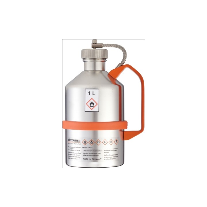 Safety can with screw cap pressure control valve stainless steel 1L handle