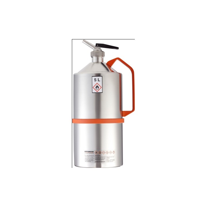 Safety can with metering device pressure control valve stainless steel 5 Lhandle