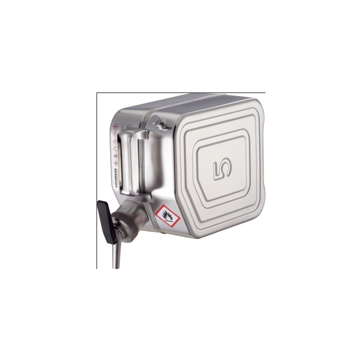 Safety canister with tap separate ventilation pressure control valve stainless steel 5L
