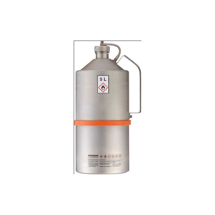 Safety transportation can with screw cap stainless steel 5L GGVSEB-approval (UN) handle