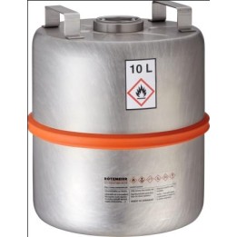 Safety collection barrel with centered plug stainless steel 10 L unpolished