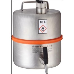 Safety barrel with tap separate ventilation pressure control valve stainless steel 10L un