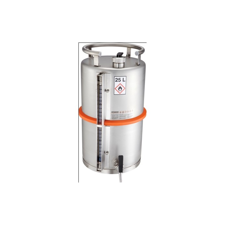 Safety barrel tap sep. ventilation pressure control valve level indicator stainless steel 25L