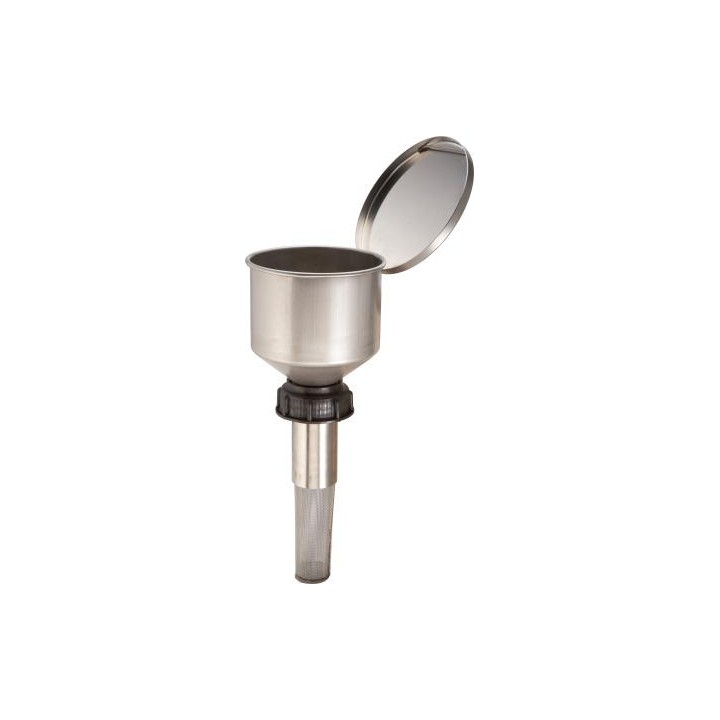 Safety funnel DIN 61 stainless steel lid overfill-/flame trap Ø140 mm