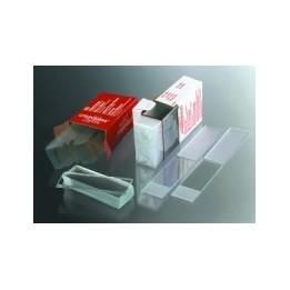 Microscope slides with 90° ground edges no marking area 75x25x1 mm pack 50 pcs.