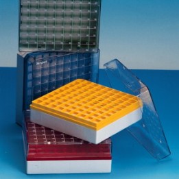 Kryobox PC gelb für 81 Kryoröhrchen | Hornik