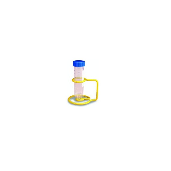 Drahtgestell mit Epoxy-Beschichtung für 1 x 50 ml Röhrchen gelb