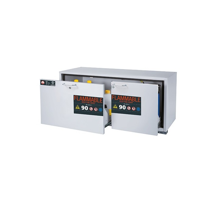 Safety Base Cabinet UB90.060.140.UL.2S, 2 Drawers | Hornik