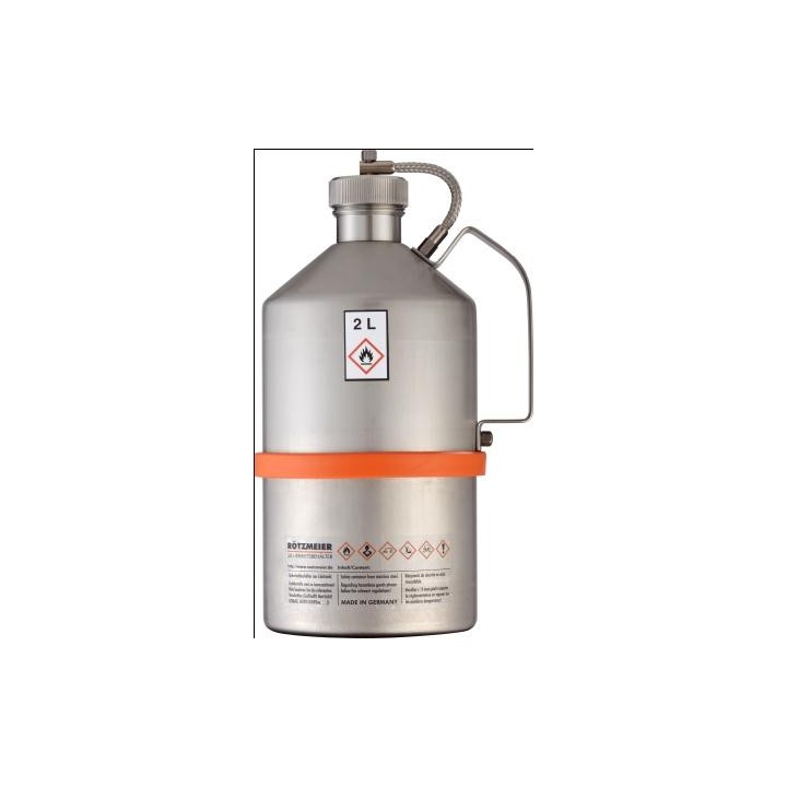 Safety can with screw cap pressure control valve stainless steel 2 Lhandle unpolished