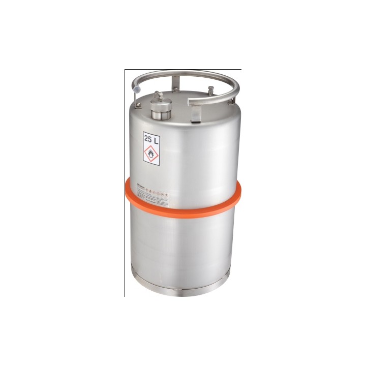 Safety transportation barrel with screw cap stainless steel 25L GGVSEB-approval (UN)