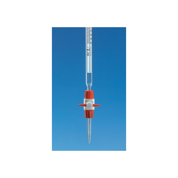 Compact burette 25 ml PTFE, AS, Boro 3.3 | Hornik