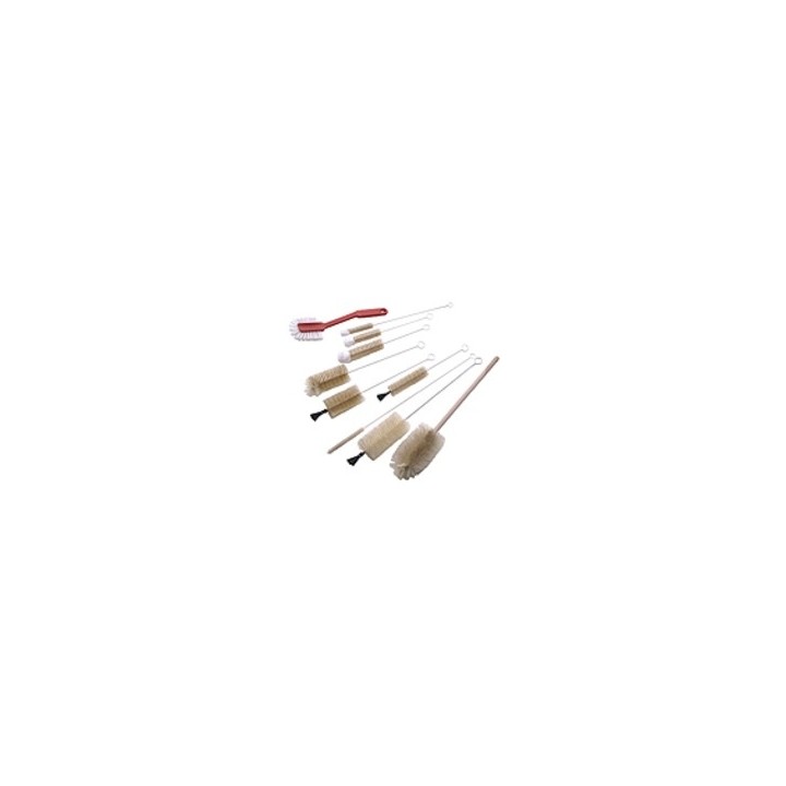 10 Laboratory brushes in set 10..80 mm plastic coated wire