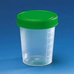 Urine cup PP 125 ml, green screw cap | Hornik