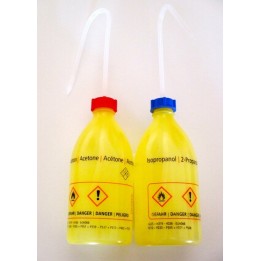 Tryskawka Isopropanol 1000 ml PE-LD wąskoszyjna żółta światłochronna zakrętka biała