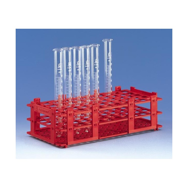 White PP Test Tube Rack, 55 Tubes, Ø 18 mm | Hornik