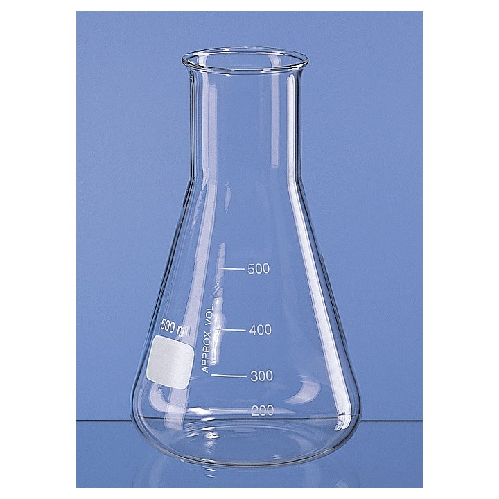 Erlenmeyer flask 100 ml borosilicate glass 3.3 wide mouth graduated pack 6 pcs.