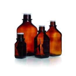 Butelka kwadratowa 1000 ml, brązowa, DIN 45H | Hornik