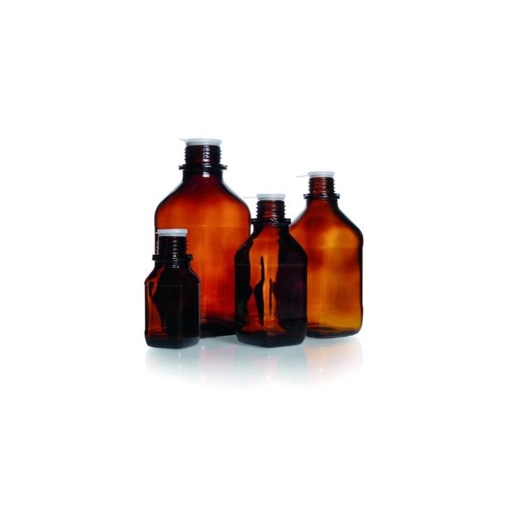 Butelka kwadratowa 1000 ml, brązowa, DIN 45H | Hornik