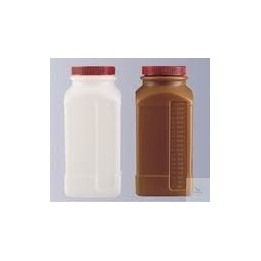 Vierkantflasche weithals PE-HD mit Graduierung 2000 ml mit Schraubverschluss GL77 und Dichtung
