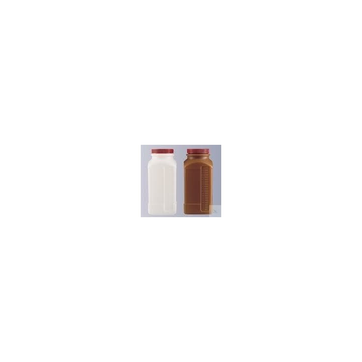 Vierkantflasche weithals PE-HD mit Graduierung 2000 ml mit Schraubverschluss GL77 und Dichtung