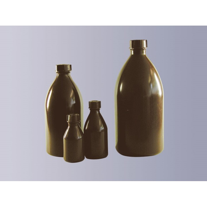 Narrow mouth bottle PE-LD 250 ml brown without cap GL25