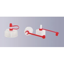 Tropfflaschenaufsatz PE-LD mit Halteband und Kappe kurze Tropfspitze GL14 VE 10 Stck.