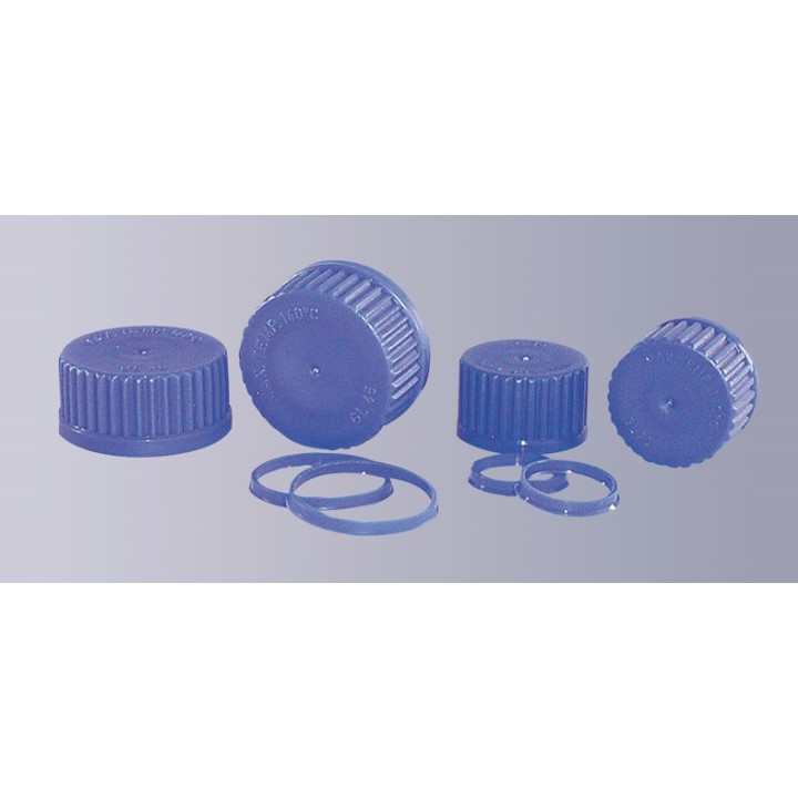 Schraubkappe PP mit Dichtung blau GL32 autoklavierbar VE 10 Stck.