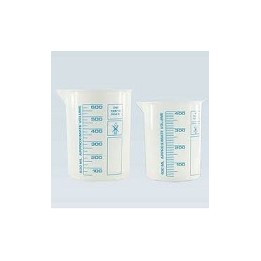 Griffinbecher PP 25 ml hochtransparent gedruckte blaue Skala VE 10 Stck.