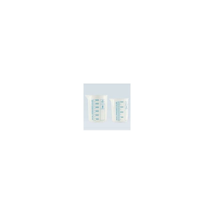 Griffinbecher PP 250 ml hochtransparent gedruckte blaue Skala VE 10 Stck.