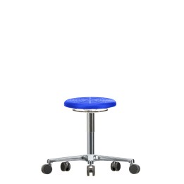 Drehhocker WS 3020 PU Classic PUR-Sitz Flachfuß mit Rollen Höhe 450-640 mm ultramarine