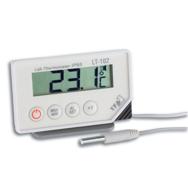 Laboratory Thermometer LT-102 with Alarm incl. Immersion Probe, measuring range -50°C to +70°C